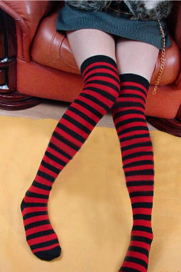 Accessory Zebra Striped Stockings - Click Image to Close